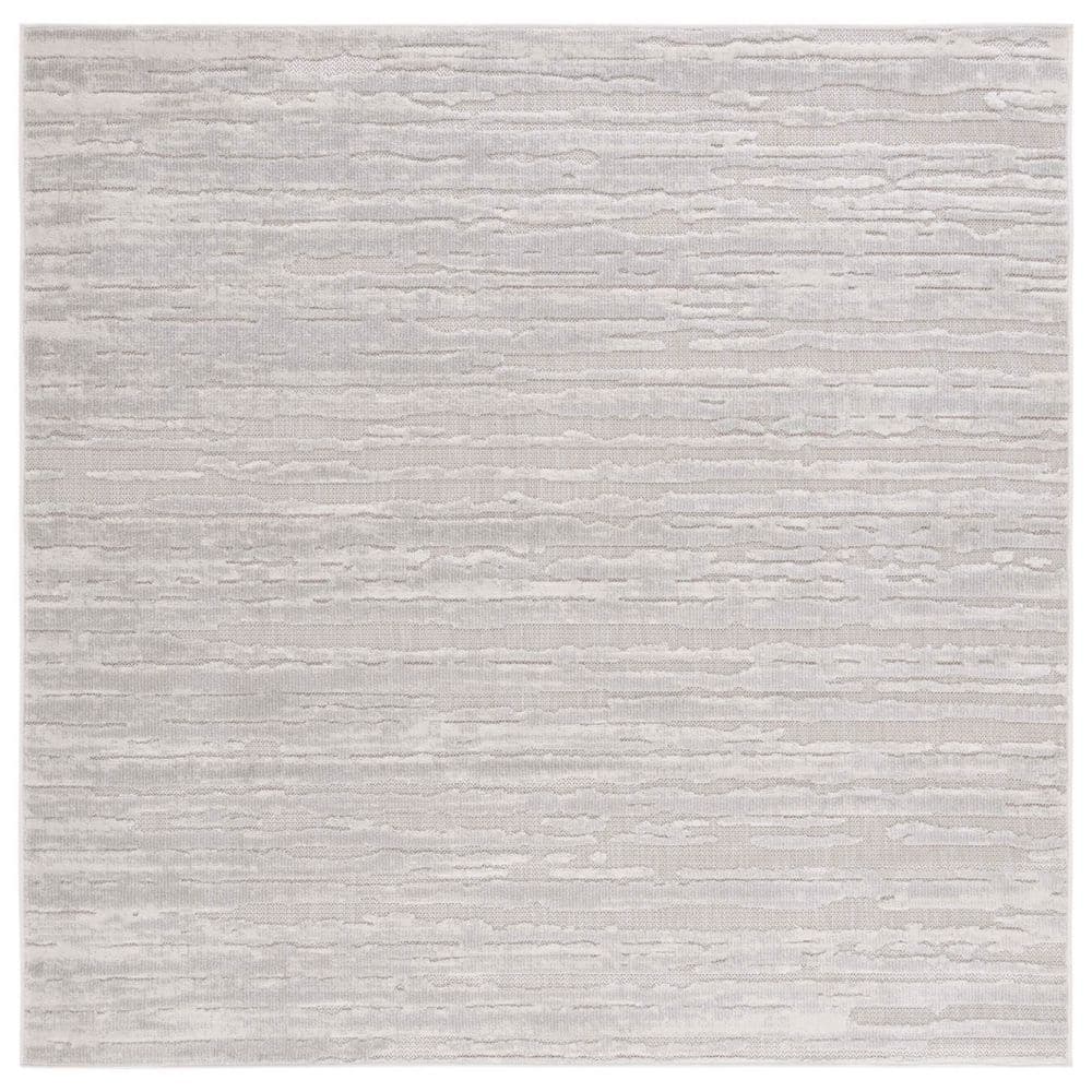 Cabana Gray/Ivory 7 ft. x 7 ft. Distressed High-Low Indoor/Outdoor Square Area Rug price history on PriceWatchPro