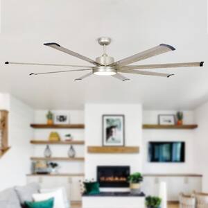 Bankston 72 in. Indoor/Outdoor Nickel Integrated LED Ceiling Fan with Remote Control and Light Kit Included