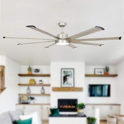 Bankston 72 in. Integrated LED Brushed Nickel Ceiling Fan with Light and Remote Control Ceiling Fans