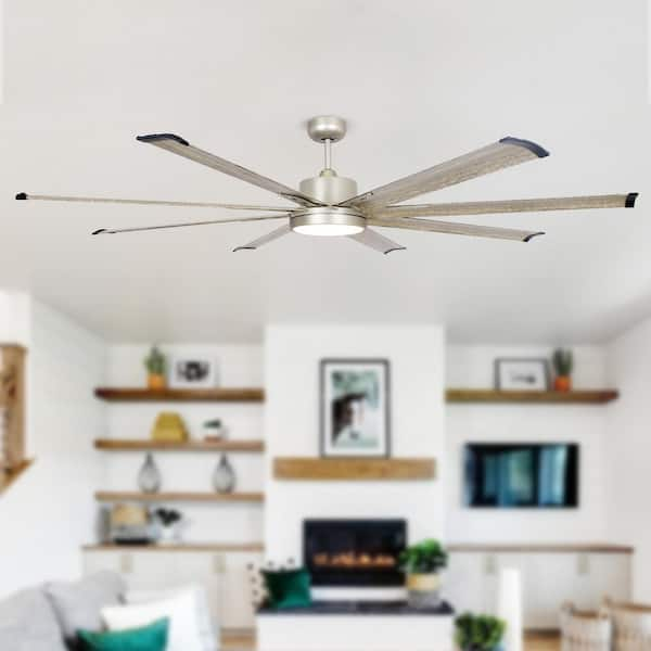 Bankston 72 in. Integrated LED Brushed Nickel Ceiling Fan with Light and Remote Control