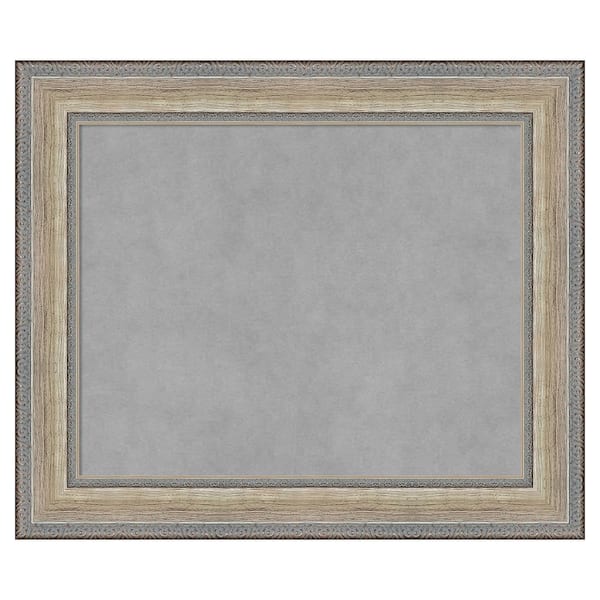 Amanti Art Fleur Silver 25 in. x 21 in Framed Magnetic Board