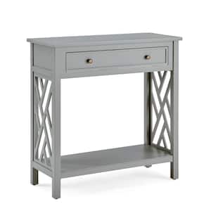 Coventry 32 in. Gray Standard Rectangle Wood Console Table with Drawer