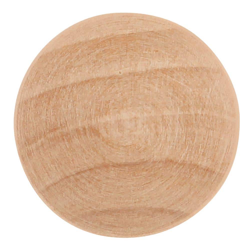 Unfinished Natural Wood Round Cabinet Knob with Mounting Hardware