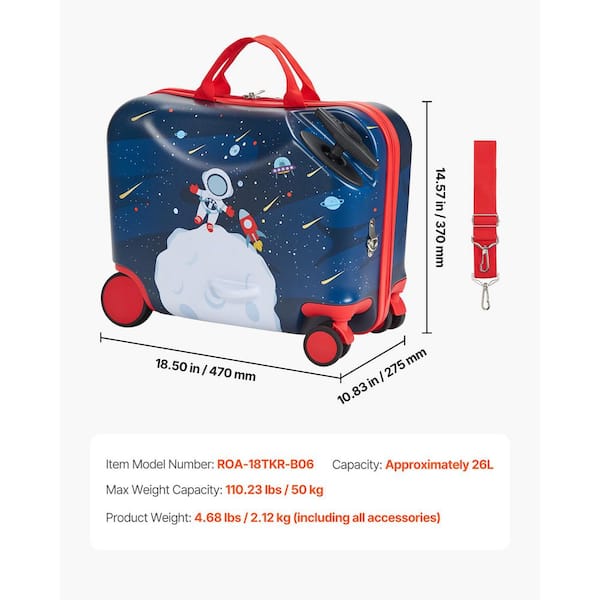 SVOPES Ride-on Luggage, 26 L Capacity, 18 in. Toddler Carry-On