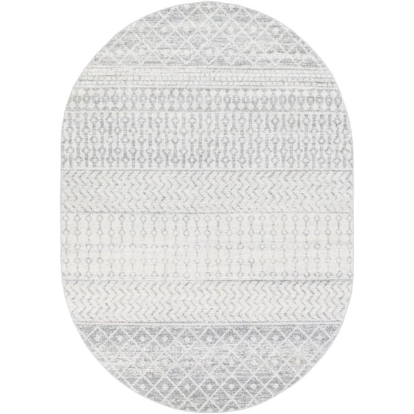 Livabliss Laurine Gray 6 ft. 7 in. x 9 ft. Oval Area Rug