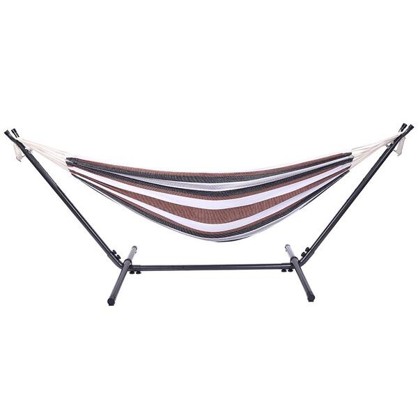 Karl home 103 in. Hammock Bed with Stand in Coffee Color 826702894330