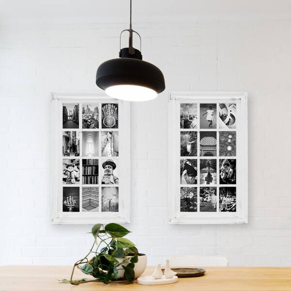 4 in. x 6 in. Black Decorative Modern Wall Mounted Multi Picture Frame  Collage Picture Holder for 12-Photos