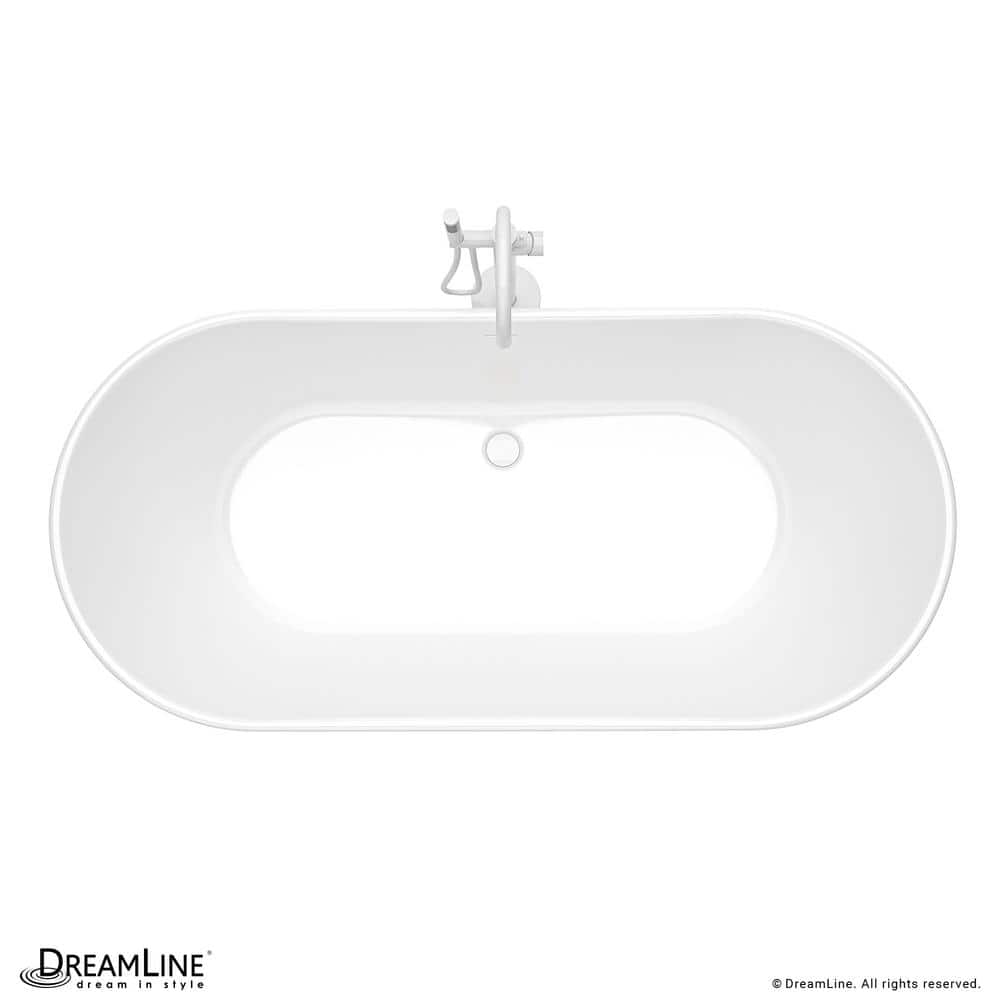Infinity Z 67" White Acrylic Freestanding Soaking Bathtub