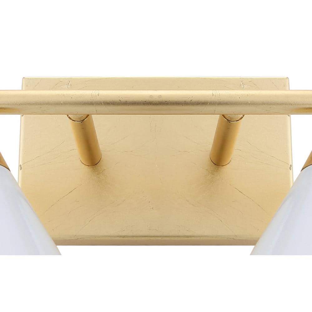 Yvette 16'' White and Gold Metal Vanity Sconce