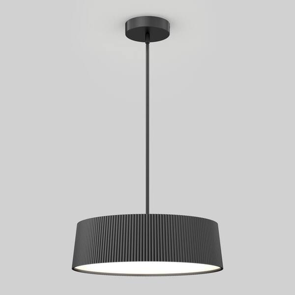 Artika Groove 26-Watt 1-Light Black Drum Integrated LED
