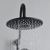 3-Spray Round High Pressure Wall Bar Shower Kit with Hand Shower in Matte Black