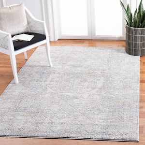 Alhambra Light Gray/Gray 4 ft. x 6 ft. Traditional Distressed Area Rug