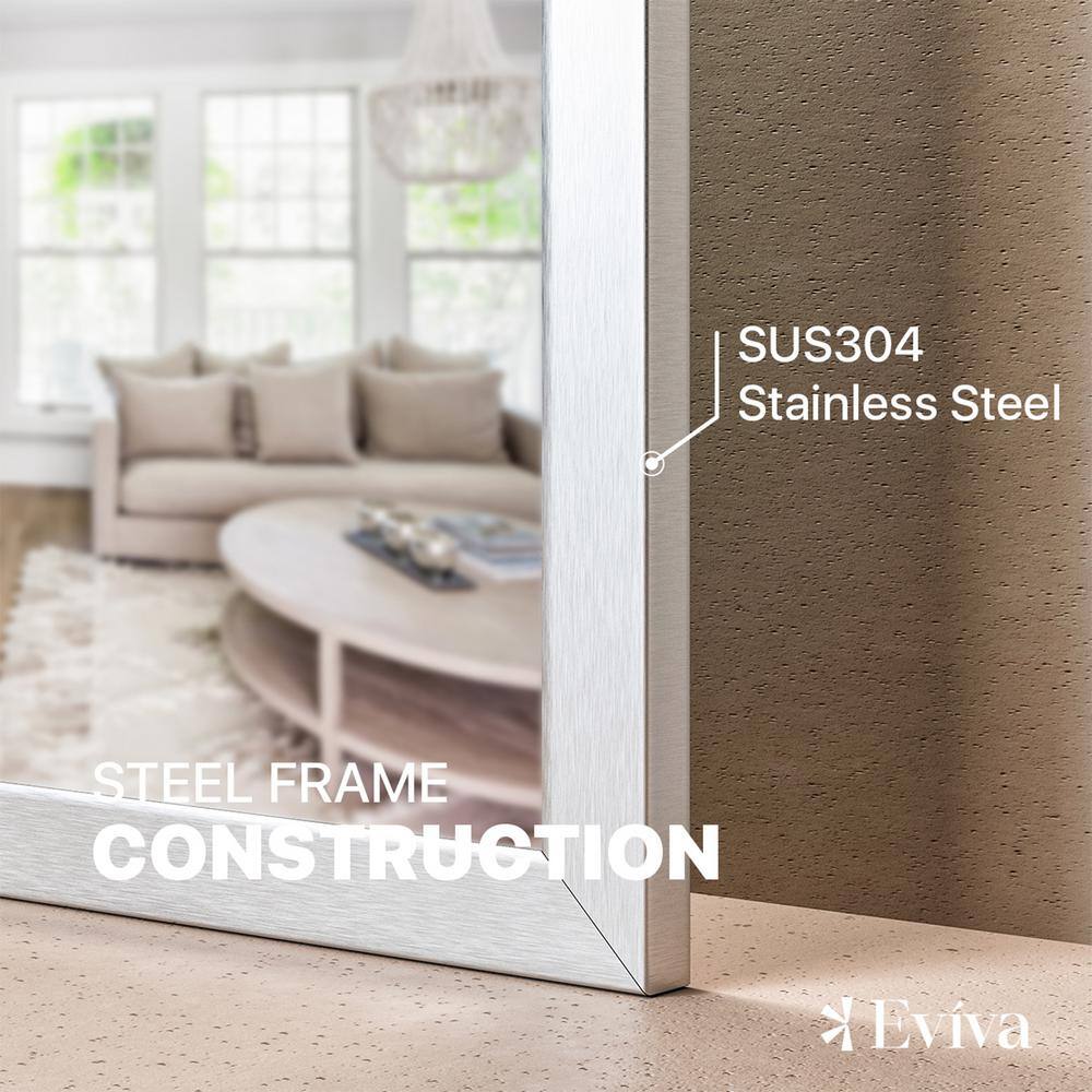 Brushed Wood Rectangular Framed Wall Mirror