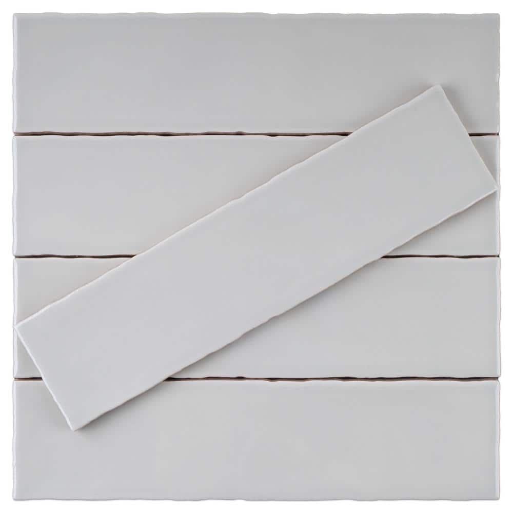 Light Gray Polished Ceramic Subway Wall Tile 3x12
