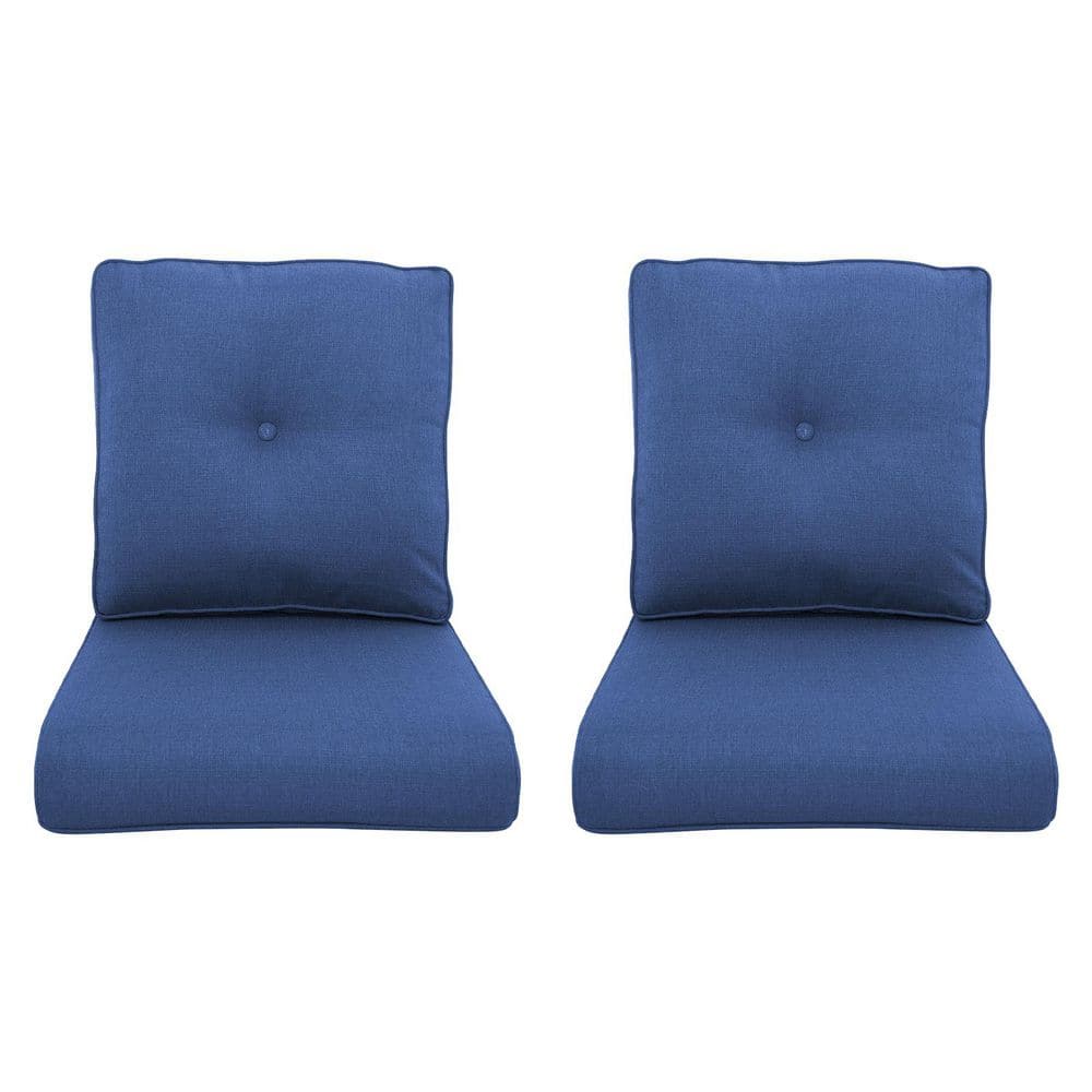 ArcLine 22 in. x 25 in. 4-Piece Deep Seating Outdoor Lounge Chair Cushion Set in Blue with Center Button (2-Set) price history on PriceWatchPro