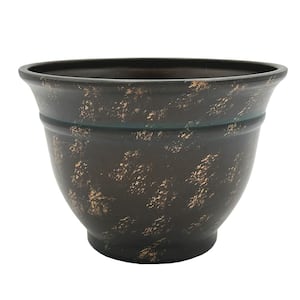 9 in. Weathered Copper Alena Resin Planter