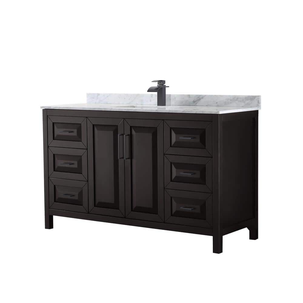 Daria 60 in. W x 22 in. D x 35.75 in. H Single Bath Vanity in Dark Espresso with White Carrara Marble Top price history on PriceWatchPro