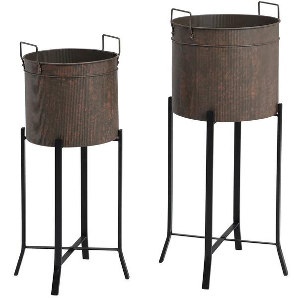 Dundee Bronze Floor Indoor/Outdoor Planter with Tall Stand +