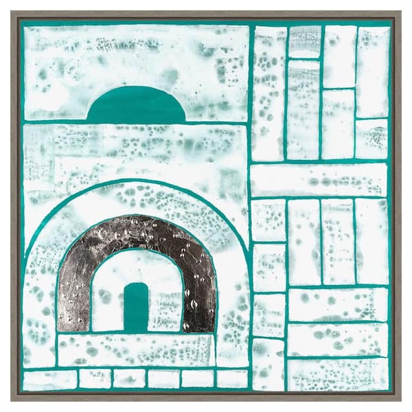 Amanti Art Beryl Motif II by Vanna Lam 30-in. W x 30-in. H. Canvas Wall Art Print Framed in Gray