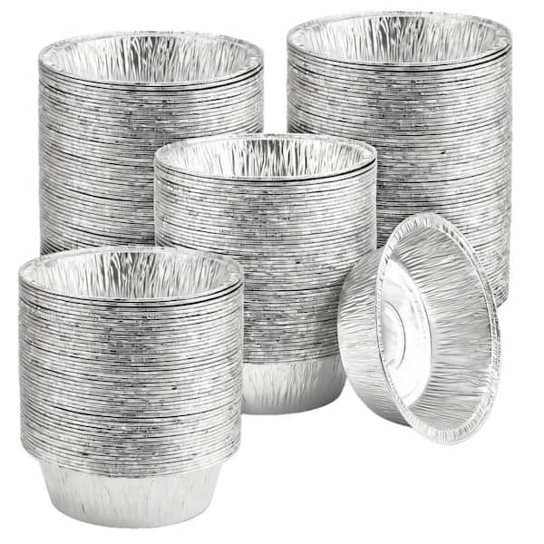 5 in. Round Disposable Aluminum Tart Pie Foil Pans for Baking, Cooking, Storage or Reheating, Silver (150-Pack)