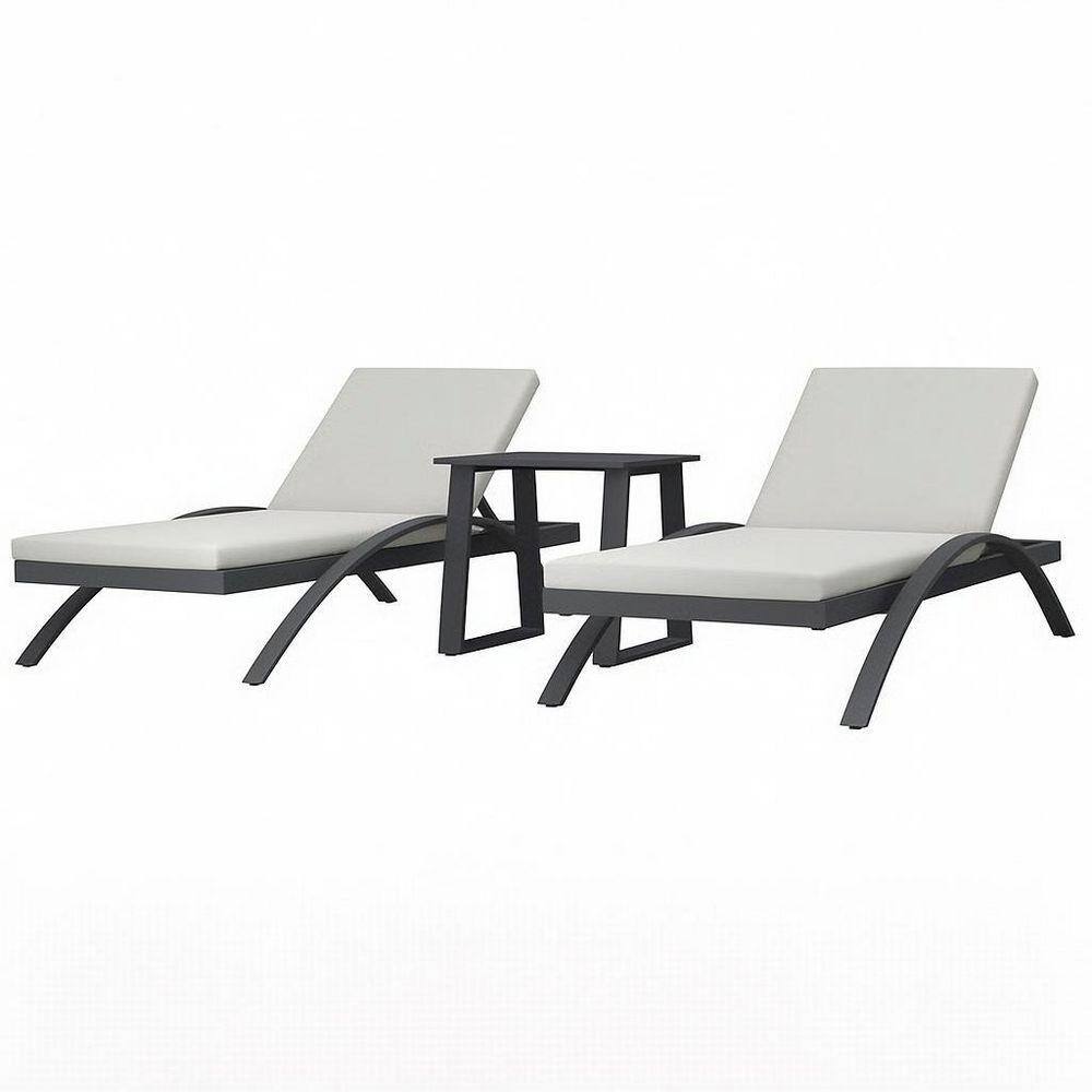 3-Piece Gray Aluminum Outdoor Patio Conversation Lounge Set with Gray Cushions, Weather and Rust Resistant, Seats 2 price history on PriceWatchPro