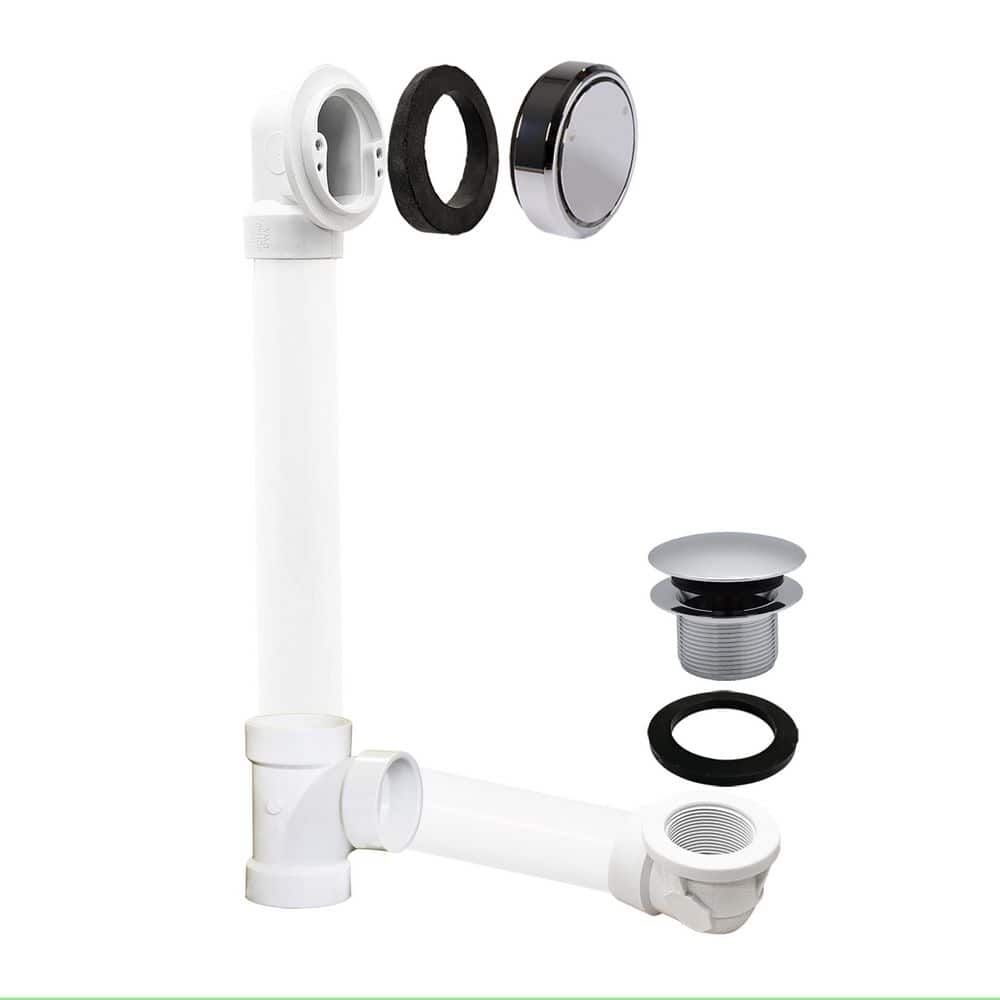 Plumber's Pack Full or Partial Closing Metal Overflow with Drain