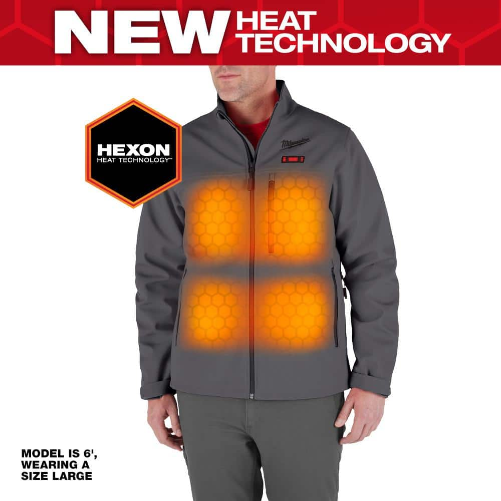 Milwaukee Men's 3X-Large M12 12V Lithium-Ion Cordless TOUGHSHELL Gray Heated Jacket (Jacket and Charger/Power Source Only)