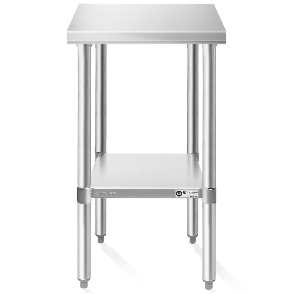 24" Stainless Steel Prep Table with Galvanized Undershelf