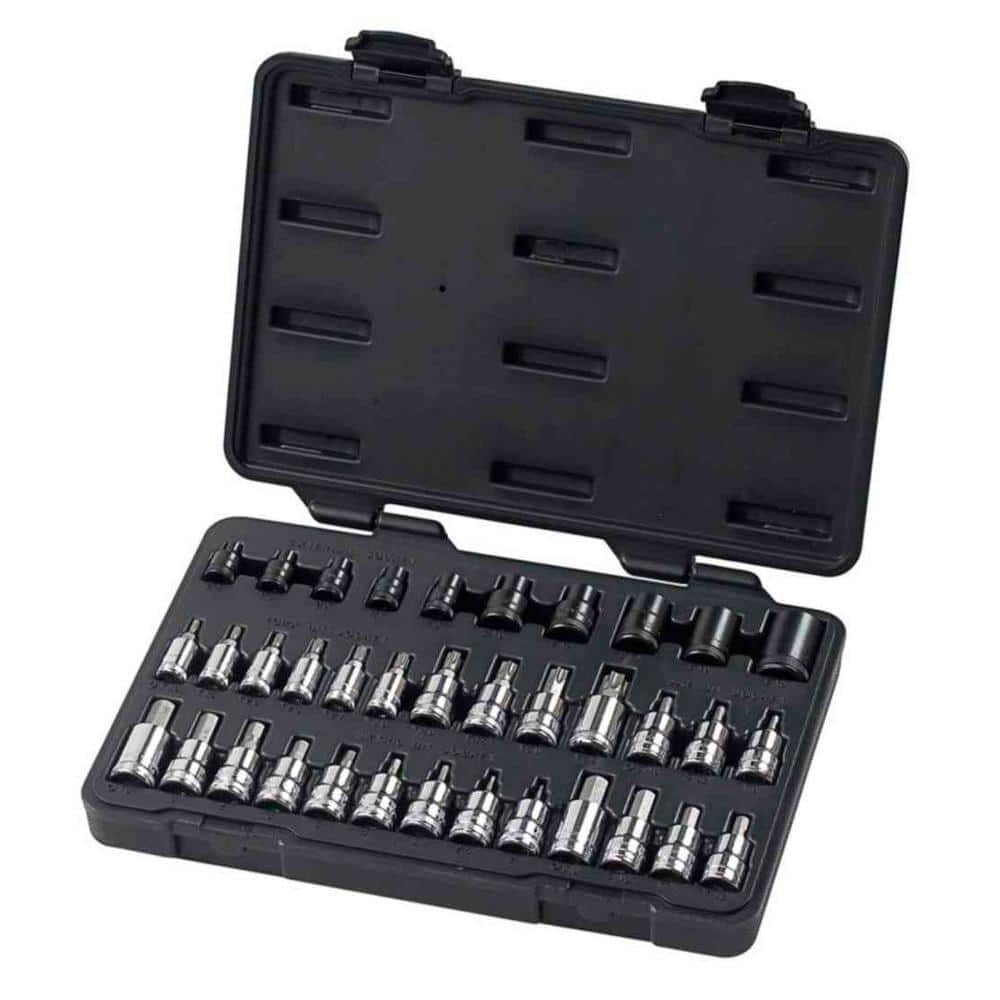GEARWRENCH 1/4 in., 3/8 in. and 1/2 in. Drive SAE/Metric Hex, E-Torx & Torx  Bit Socket Set (36-Piece) 80726