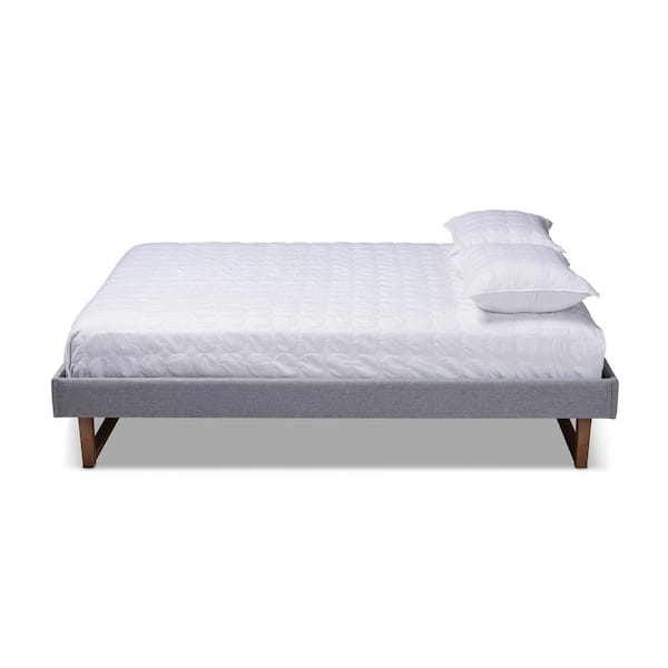 Baxton Studio Liliya Gray and Walnut Full Platform Bed Frame 156