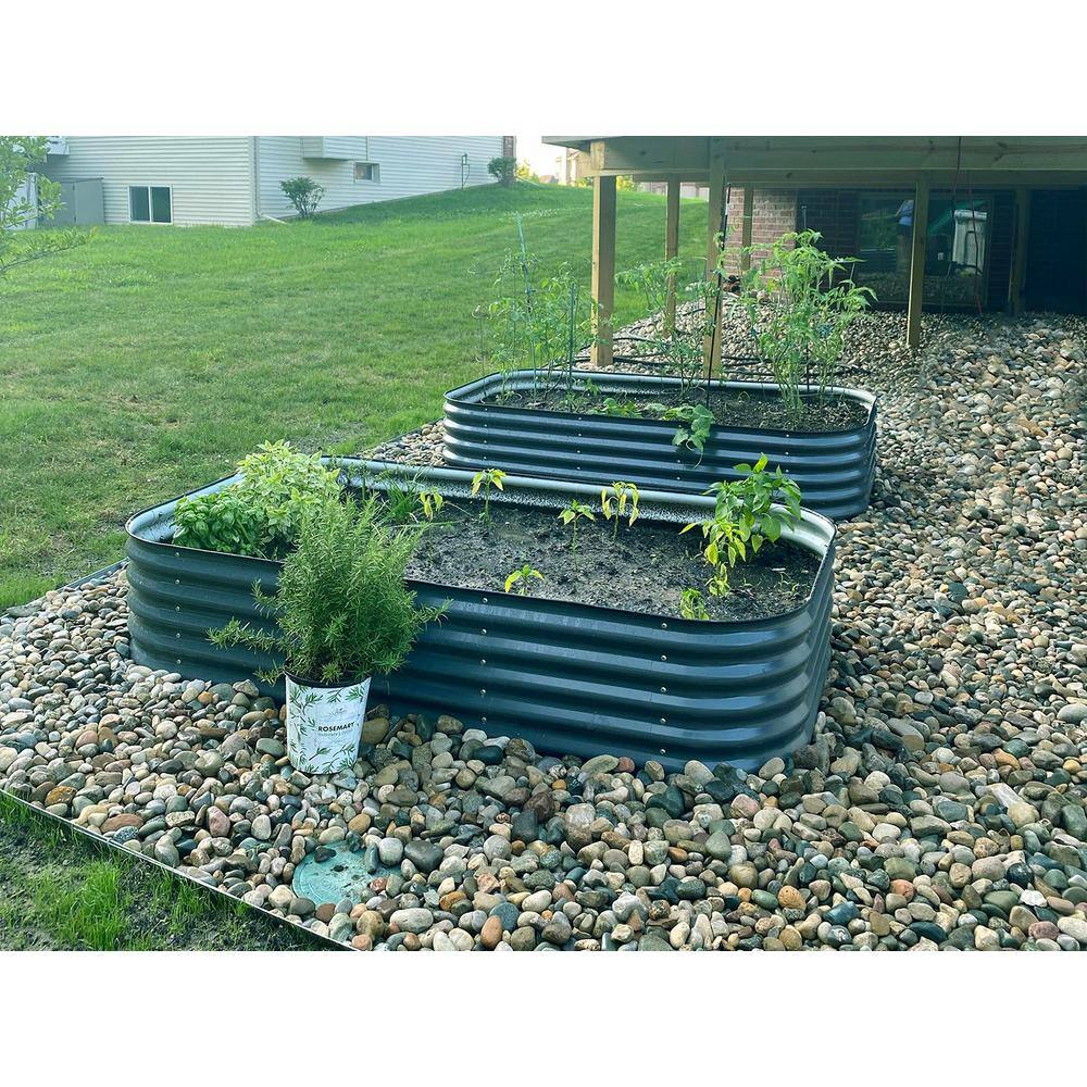 British Green 17" Tall Modular Metal Outdoor Raised Garden Bed
