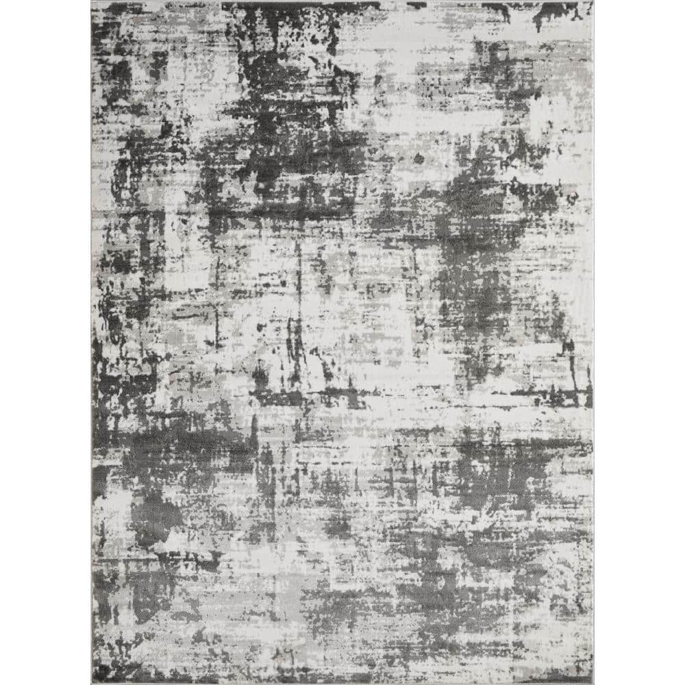 Rhane Vearali Gray 7 ft. 10 in. x 9 ft. 10 in. Abstract Polypropylene Area Rug price history on PriceWatchPro