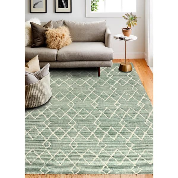 Venezia Sage 8 ft. x 10 ft. (7'6" x 9'6") Geometric Contemporary Area Rug