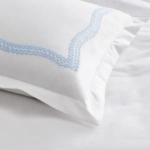 Legends Hotel Embroidered Leaf Egyptian Cotton Percale Pillowcases (Set of 2)