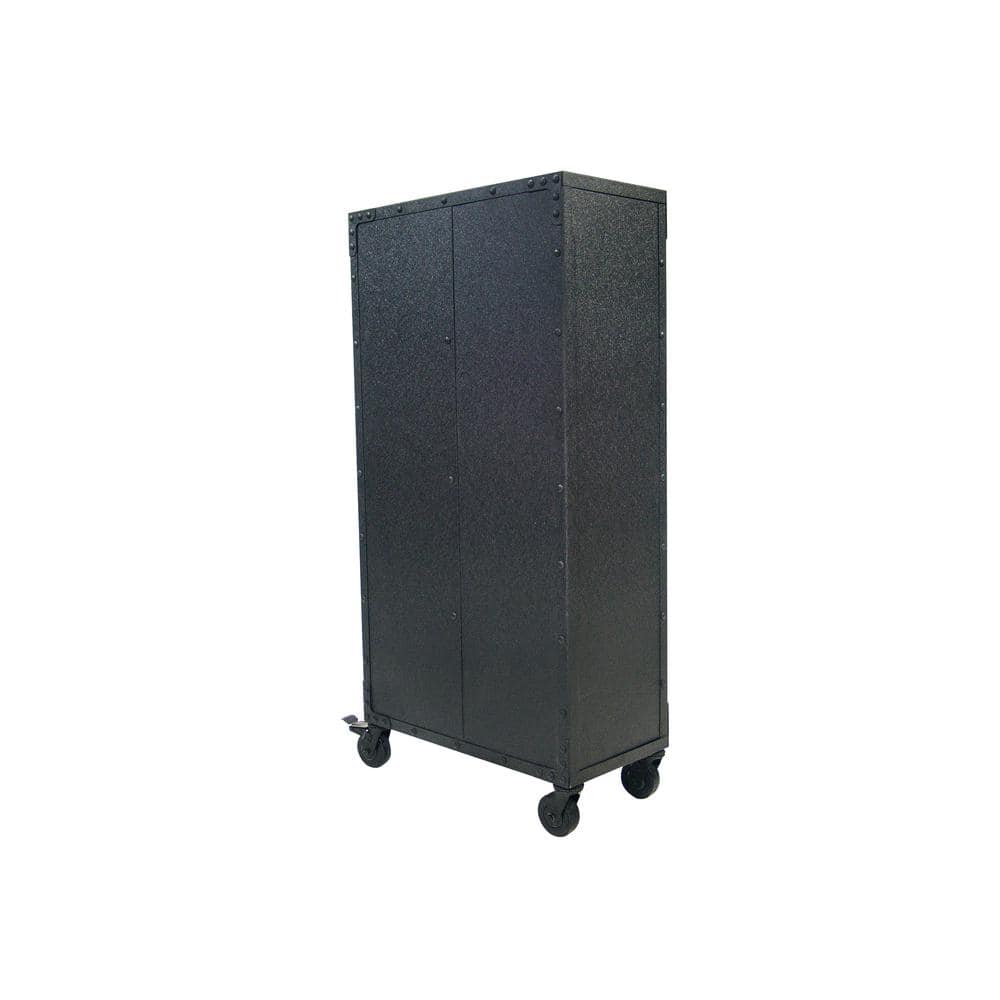 Duramax 36" Industrial Black Metal and Wood Freestanding Cabinet