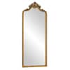 XRAMFY Antique Gold 28 in. W x 69 in. H Arched PU Frame with Ornate Carved Decoration Full Length Mirror Floor Mirror FMPUAC052869GD