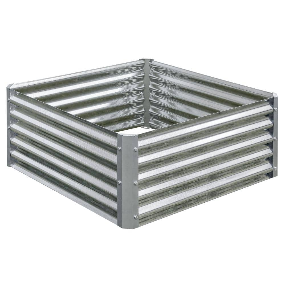 Arrow Grow It 35 in. L x 35 in. W x 17 in. H Silver Galvanized Metal ...