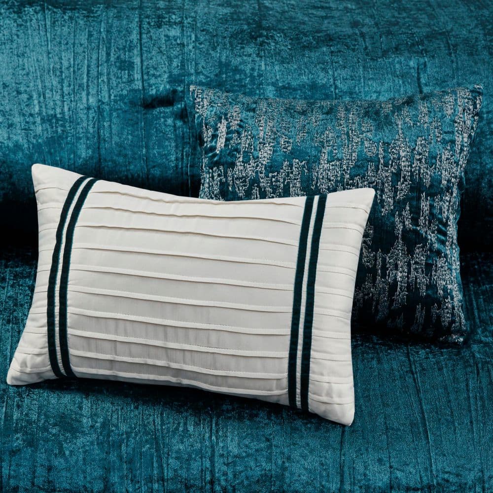 Teal Microfiber Down Alternative 5-Piece Bedspread Set