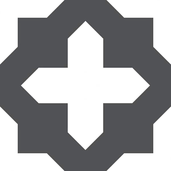 FloorPops Nordic 12 in. W x 12 in. L Black Peel & Stick Vinyl Tile Flooring (20 sq. ft./case)