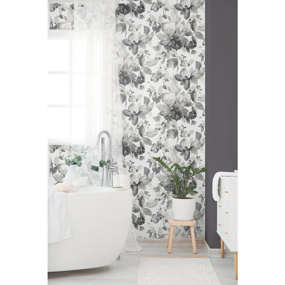 Inkwell Watercolor Garden Floral Pre-Pasted Wallpaper Roll