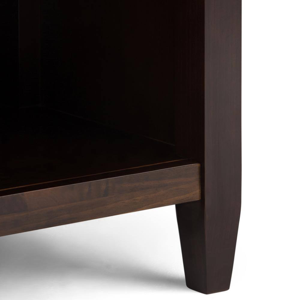Carlton Transitional Dark Tobacco Brown Solid Wood Bedside Nightstand