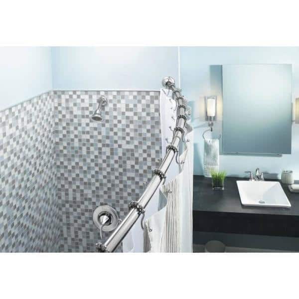 72 in. Adjustable Curved Shower Rod in Chrome