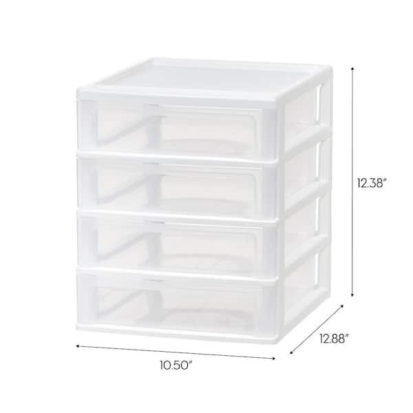 4 Drawer Compact Desktop System in White