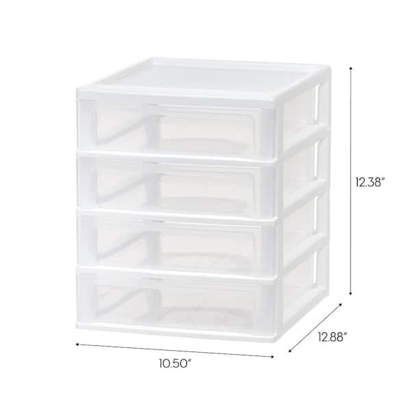 1pc 4 Layers Desktop Drawer Organizer - White Pen Holder & Office Supplies  Storage Box With Sliding Drawers, Ideal For Office And Home Workplace
