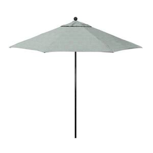 9 ft. Black Fiberglass Market Patio Umbrella with Manual Push Lift in Spiro Capri Pacifica Premium