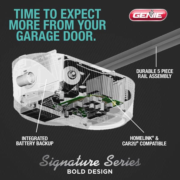 Genie 7055D-TKSV Signature Series 1-1/4 HPc Ultra-Quiet Belt Drive Garage Door Opener with Battery Backup - 3