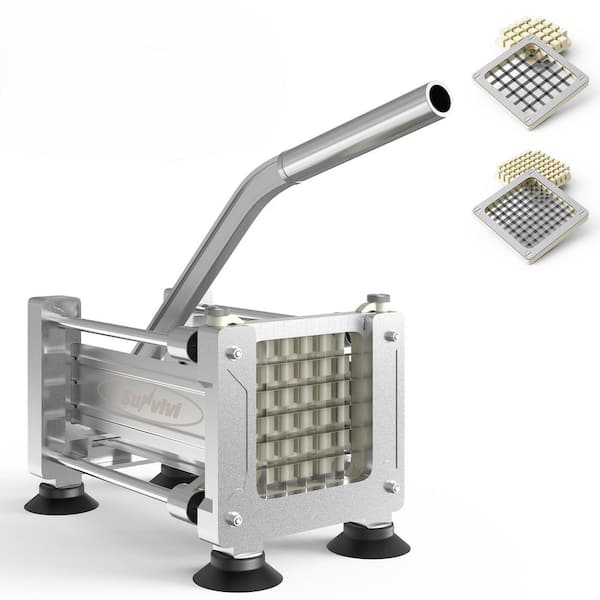Stainless Steel Professional French Fry Cutter with 2 Replaceable Blades Professional Fries Cutter for Potatoes