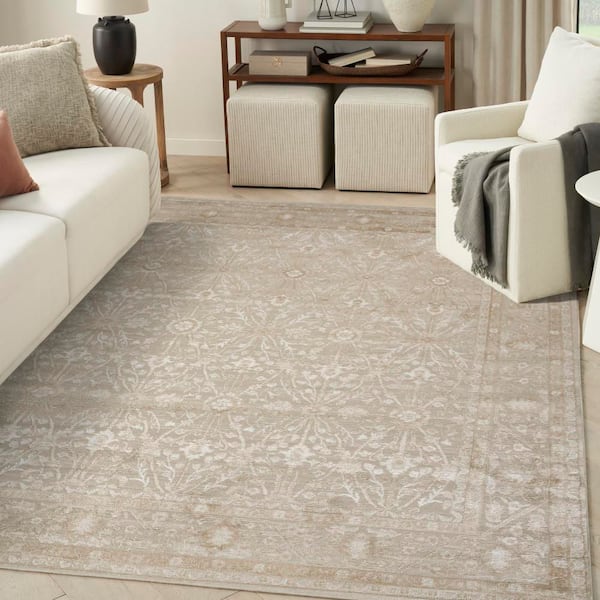 Dekor Cream Beige 8 ft. x 10 ft. Diamond Traditional Area Rug