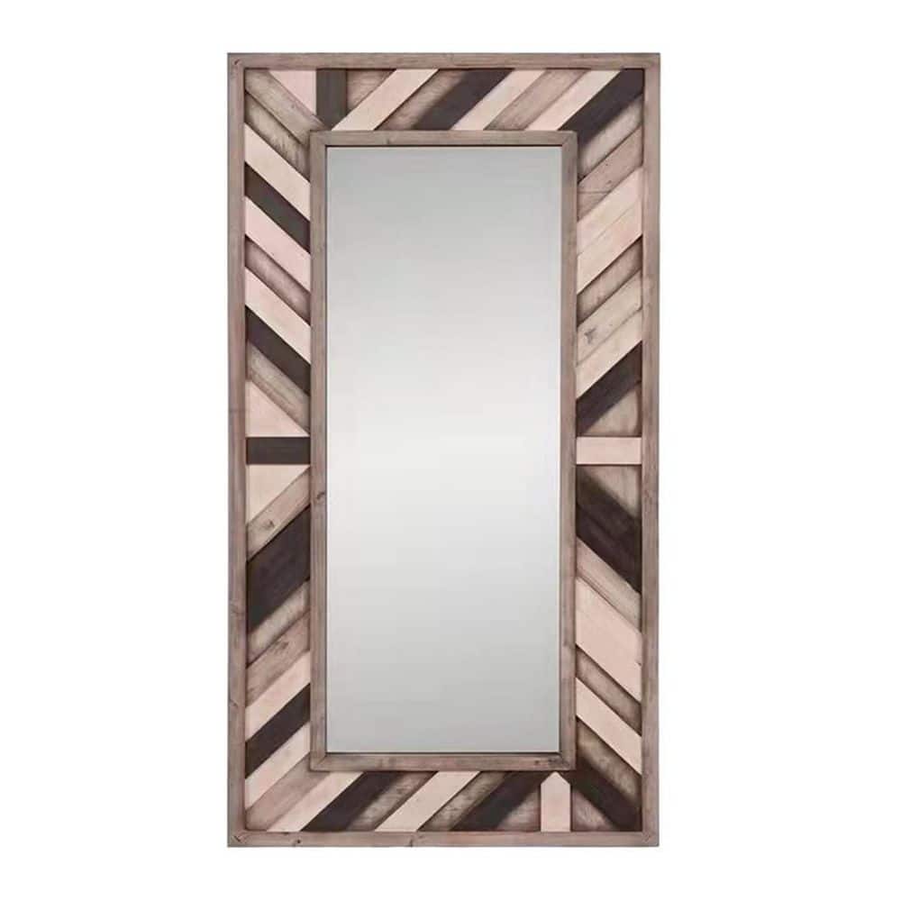 Ivory 32 in. W x 71 in. H Rustic Rectangle Wood Framed Mirror price history on PriceWatchPro