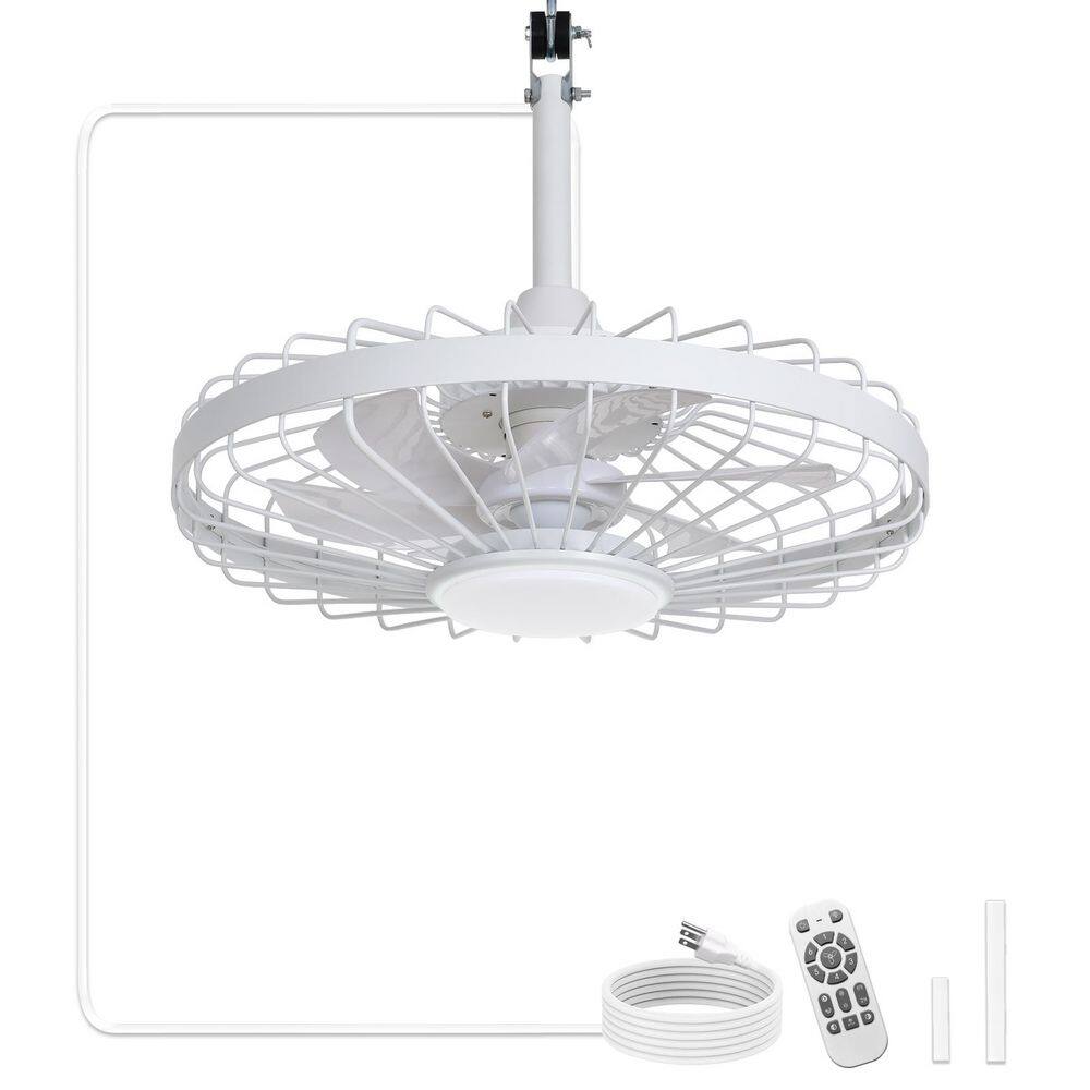 20 in. White Downrod Mount Waterproof Standard Caged Ceiling Fan with Light for Outdoor 3 CCT Dimmable Included APP price history on PriceWatchPro